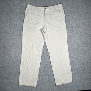 Tommy‎ Bahama Pants Mens Size 32x28 White Cream Linen Blend Flat Front
